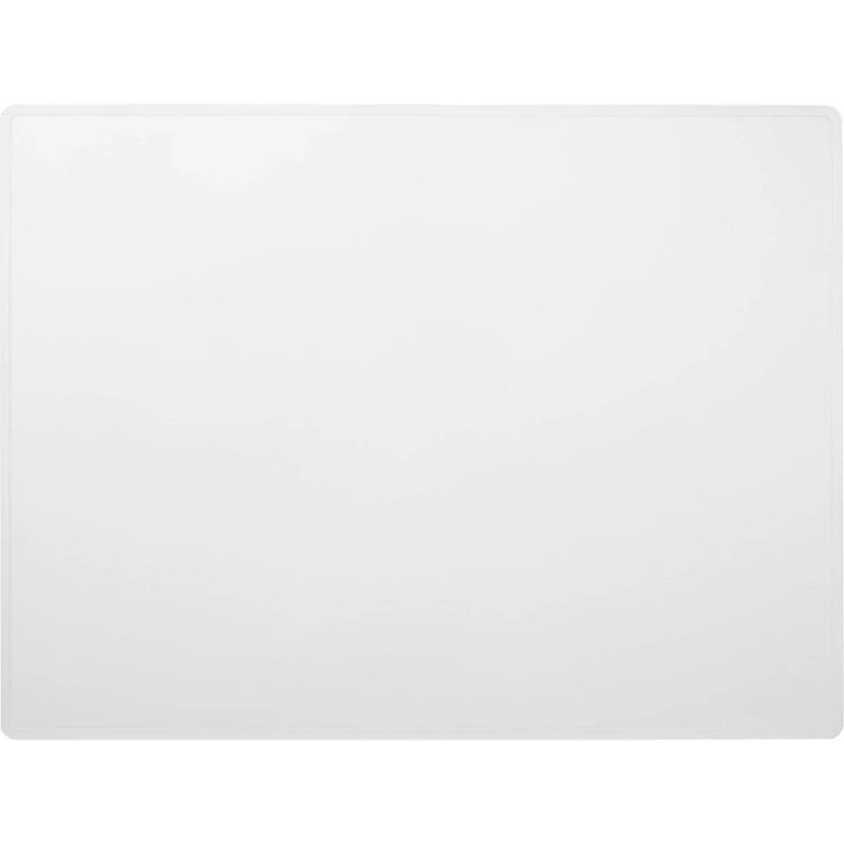 White mousepad with rounded corners. The surface is smooth and reflects light.