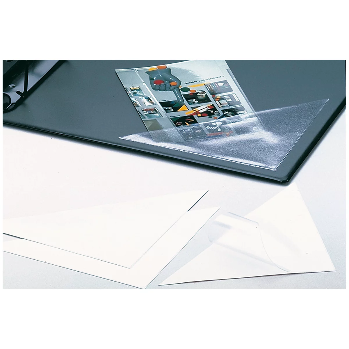 DURABLE driehoekige hoesjes, rugbreedte 75 mm, zelfklevend, 100 stuks