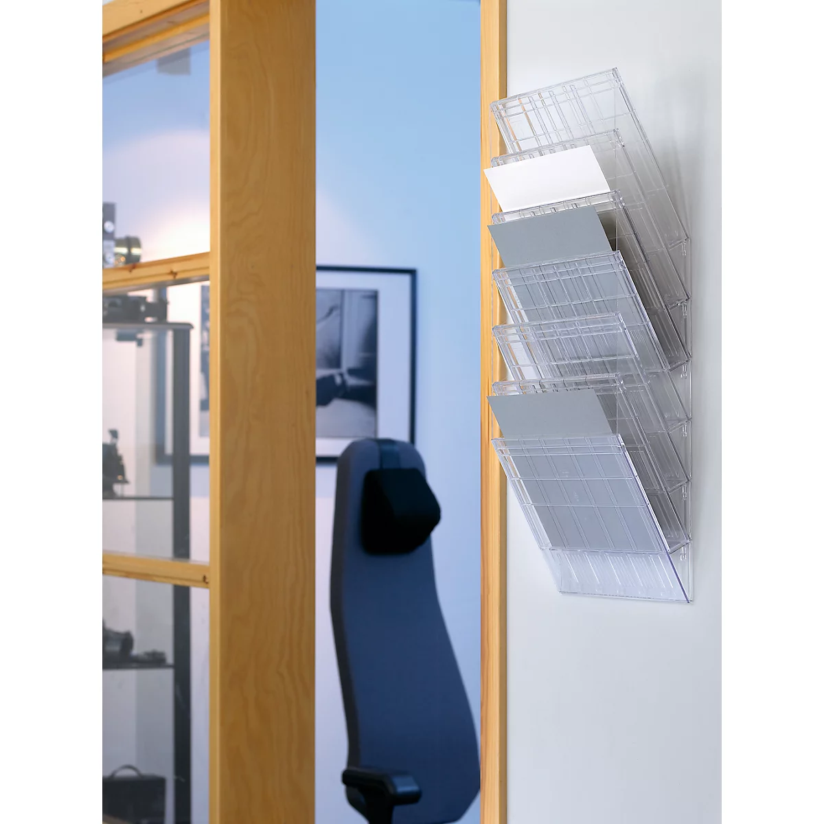 DURABLE folderhouder Flexiboxx 6, 6 vakken, A4, liggend, transparant