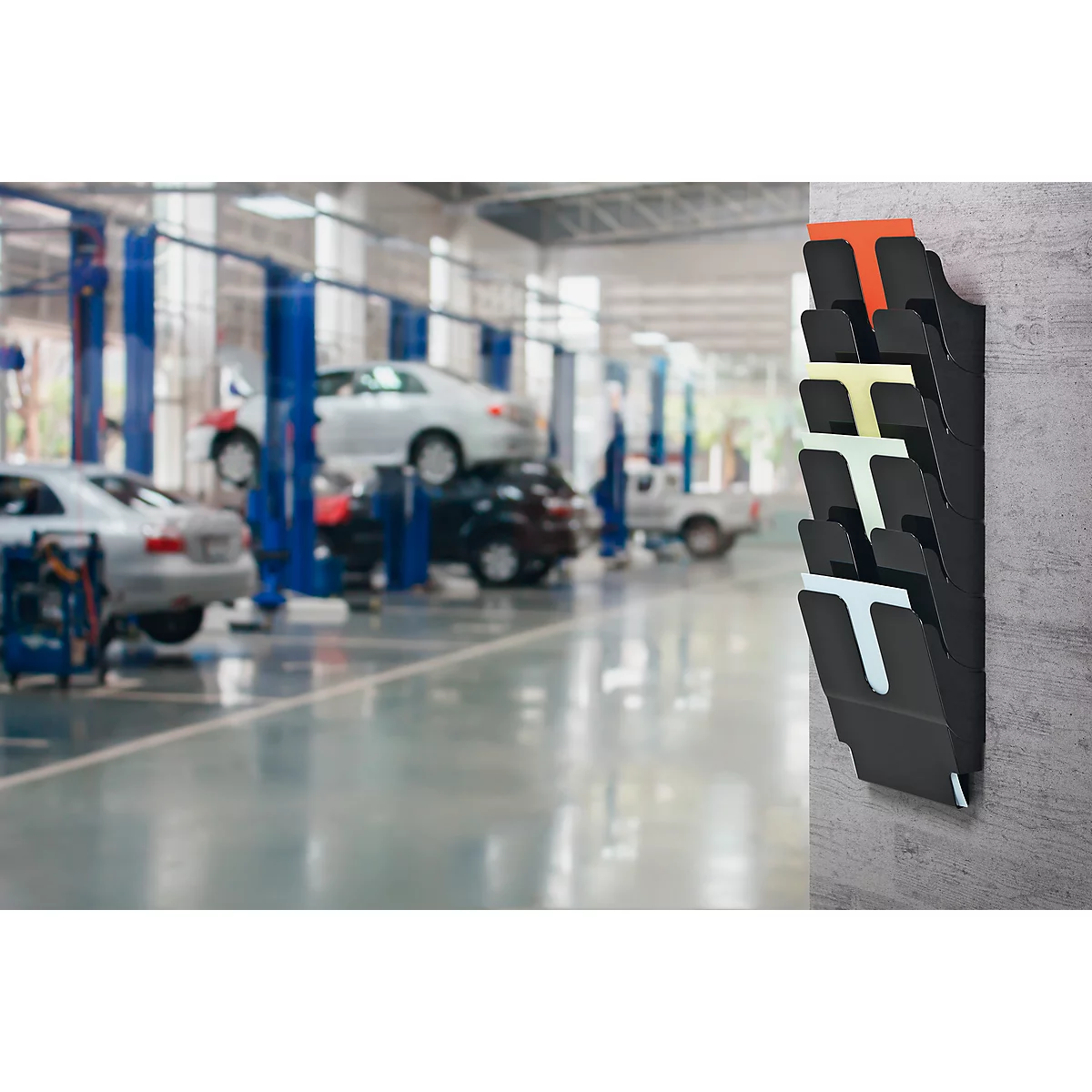 DURABLE folderhouder Flexiplus 6, 6 vakken, A4, hoog, zwart