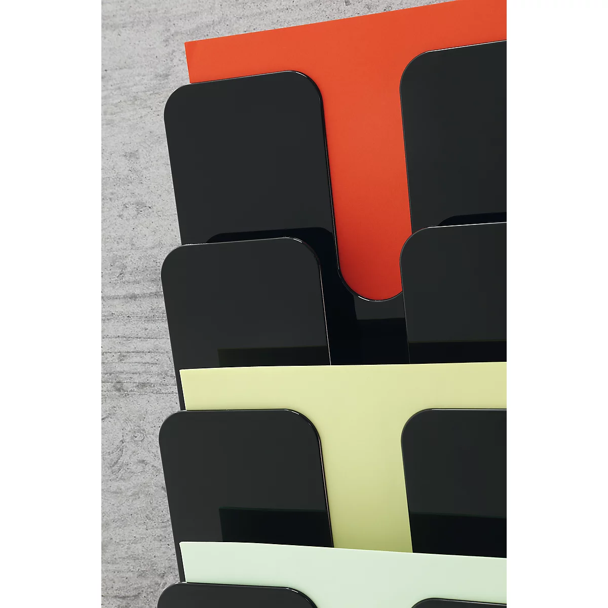 DURABLE folderhouder Flexiplus 6, 6 vakken, A4, hoog, zwart