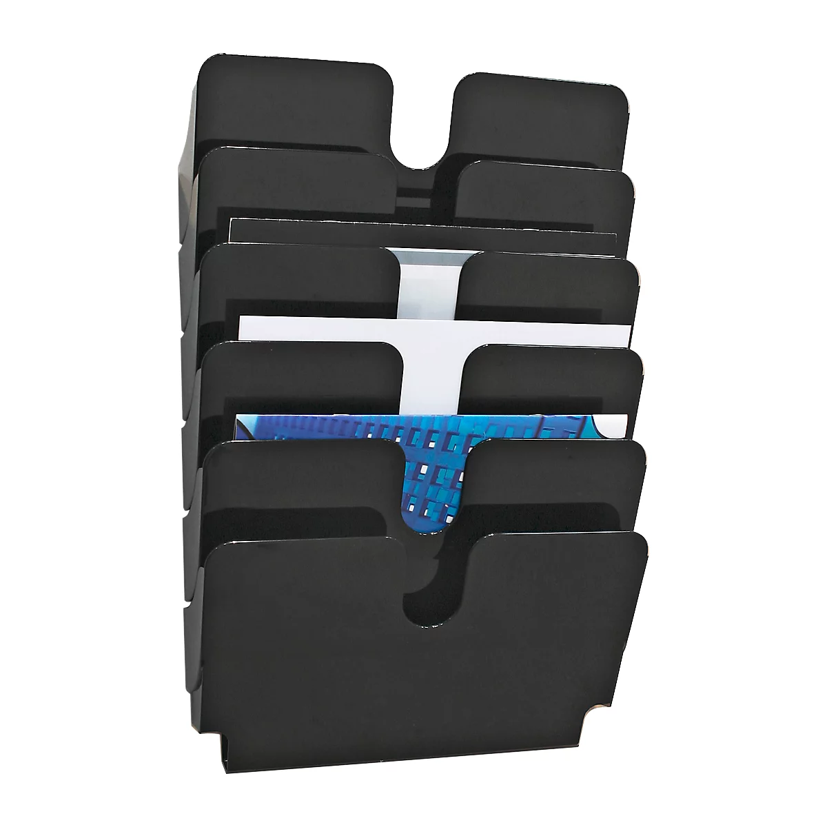 DURABLE folderhouder Flexiplus, 6 vakken, A4, liggend, zwart