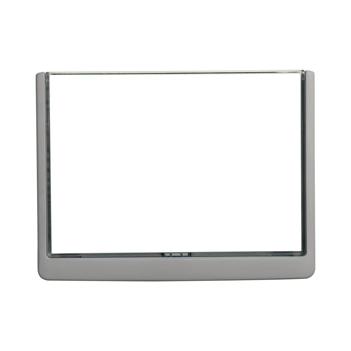 Gray frame around a white area. Rectangular shape, rounded corners.