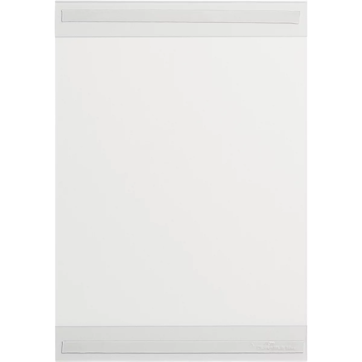 Durable Infohalter rPET, A4 Hochformat, selbstklebend durch 2 rückseitige Klebestreifen, Recycling-PET, transparent, 5 Stück