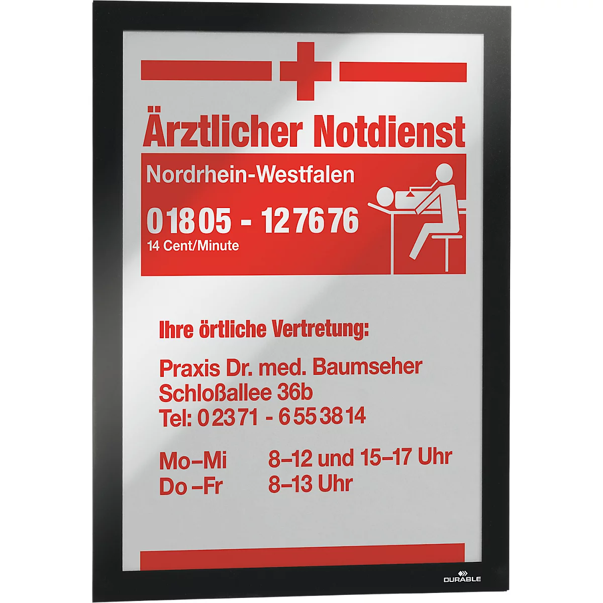 Durable Inforahmen Duraframe, DIN A4, 2 Stück, schwarz