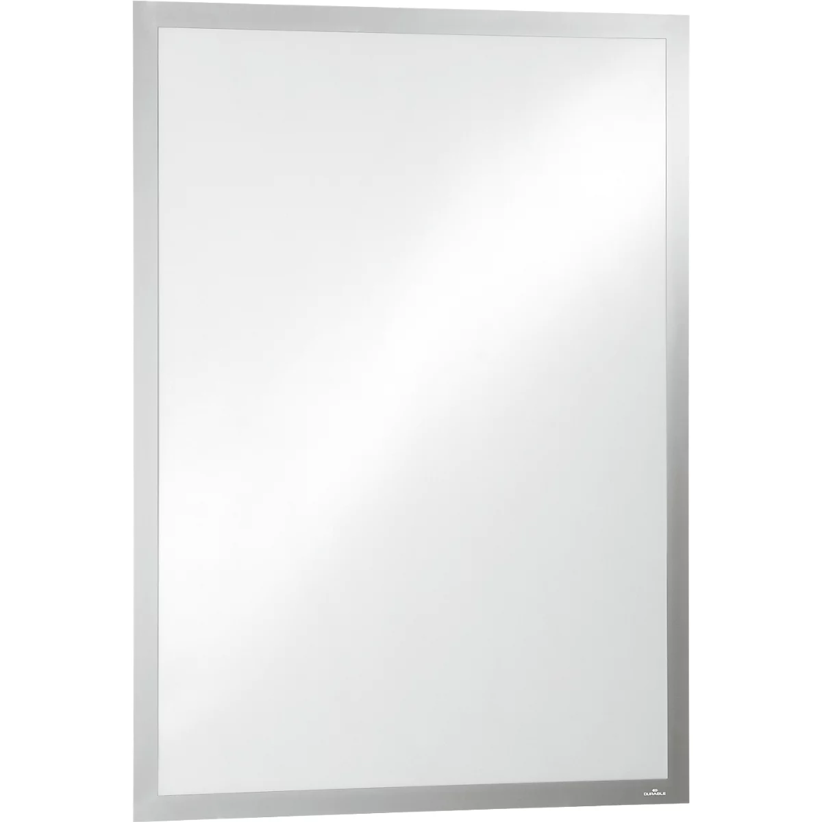 Durable Inforahmen DURAFRAME® Poster, A1 Hoch-/Querformat, für 2 Poster, selbstklebend, aufklappbarer Magnetrahmen, B 639 x T 28 x H 886 mm, PET, silber