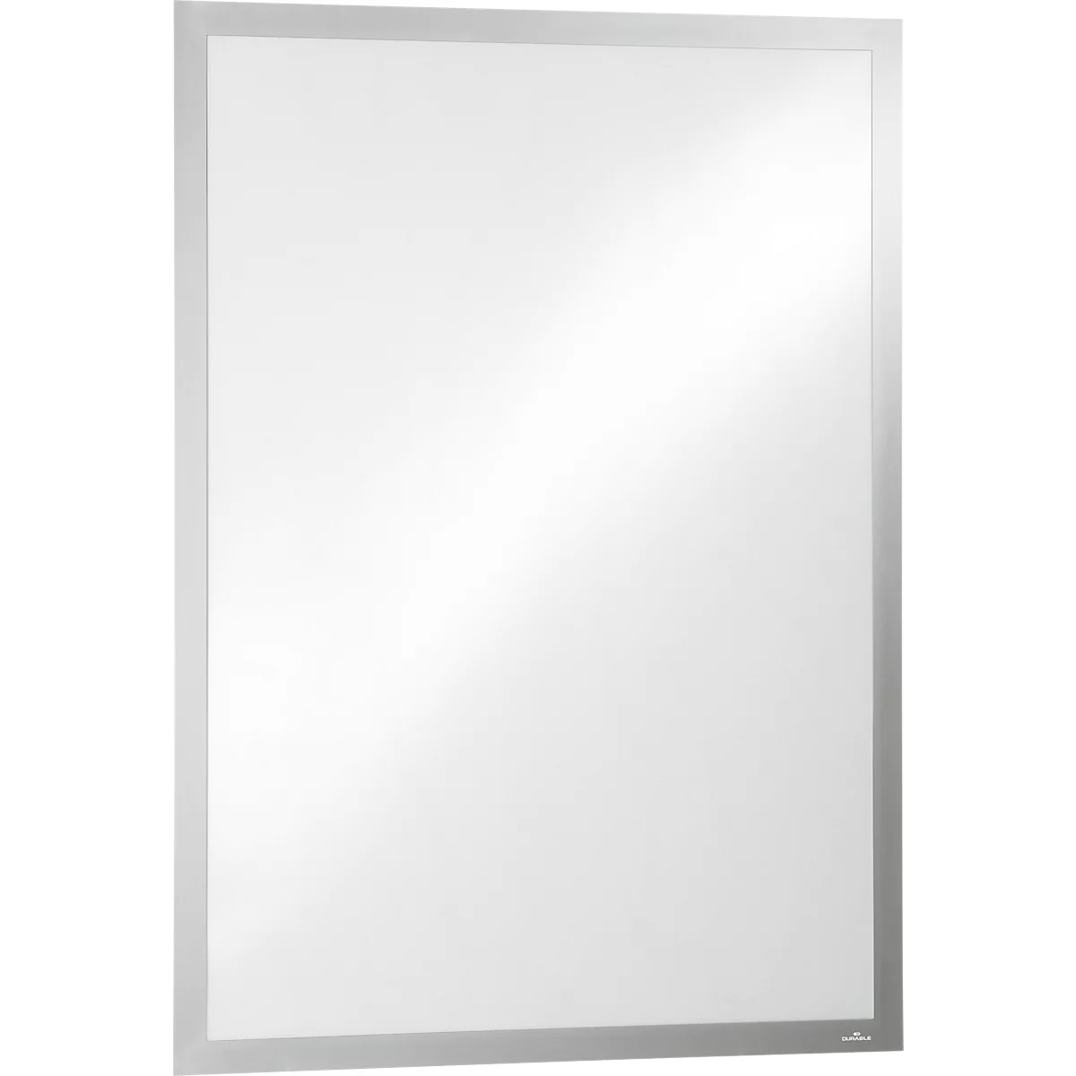 Durable Inforahmen DURAFRAME® Poster, Hoch-/Querformat, für 2 Poster, selbstklebend, aufklappbarer Magnetrahmen, B 545 x T 28 x H 745 mm, PET, silber