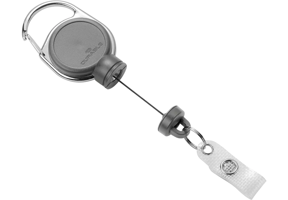 Durable Jojo Extra Strong, für schwere Kartenhalter o. Schlüssel, mit Clip, L 600 mm, grau