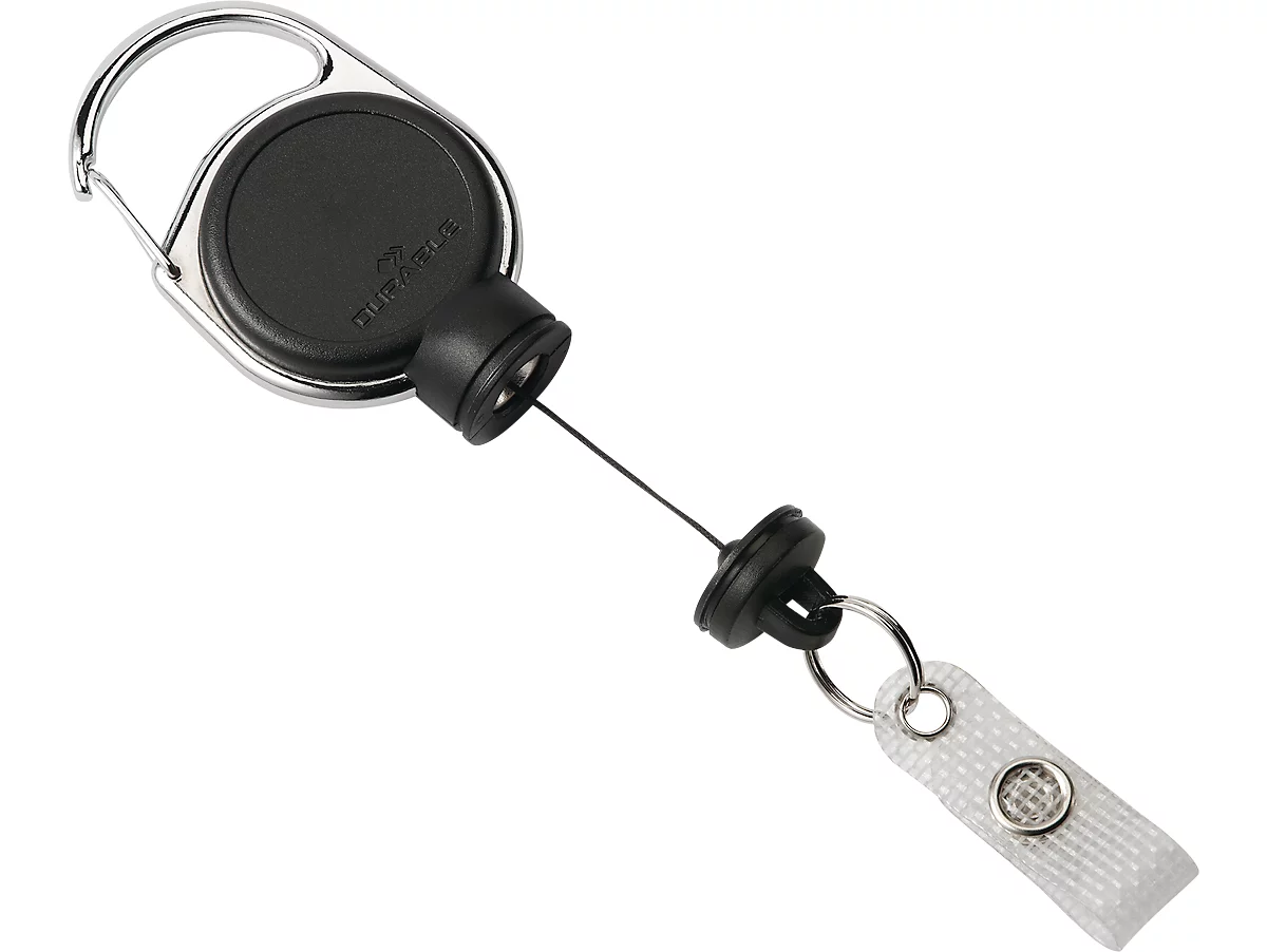 Durable Jojo Extra Strong, für schwere Kartenhalter o. Schlüssel, mit Clip, L 600 mm, schwarz