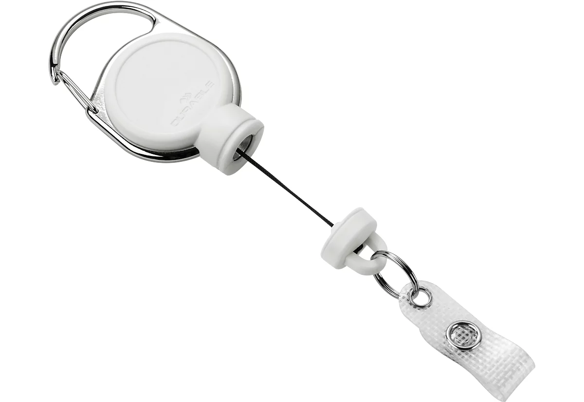 Durable Jojo Extra Strong, für schwere Kartenhalter o. Schlüssel, mit Clip, L 600 mm, weiß