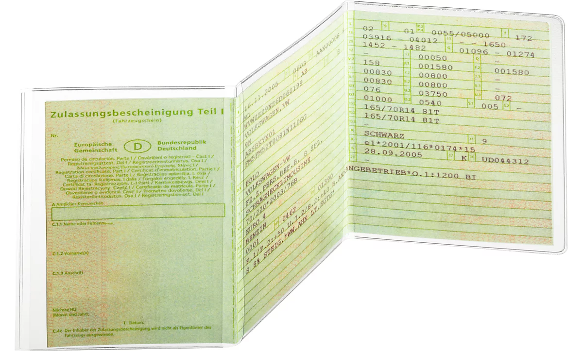 DURABLE kaarthoesjes, afmetingen: L 105 x B 210 mm, voor rijbewijs, 10 stuks