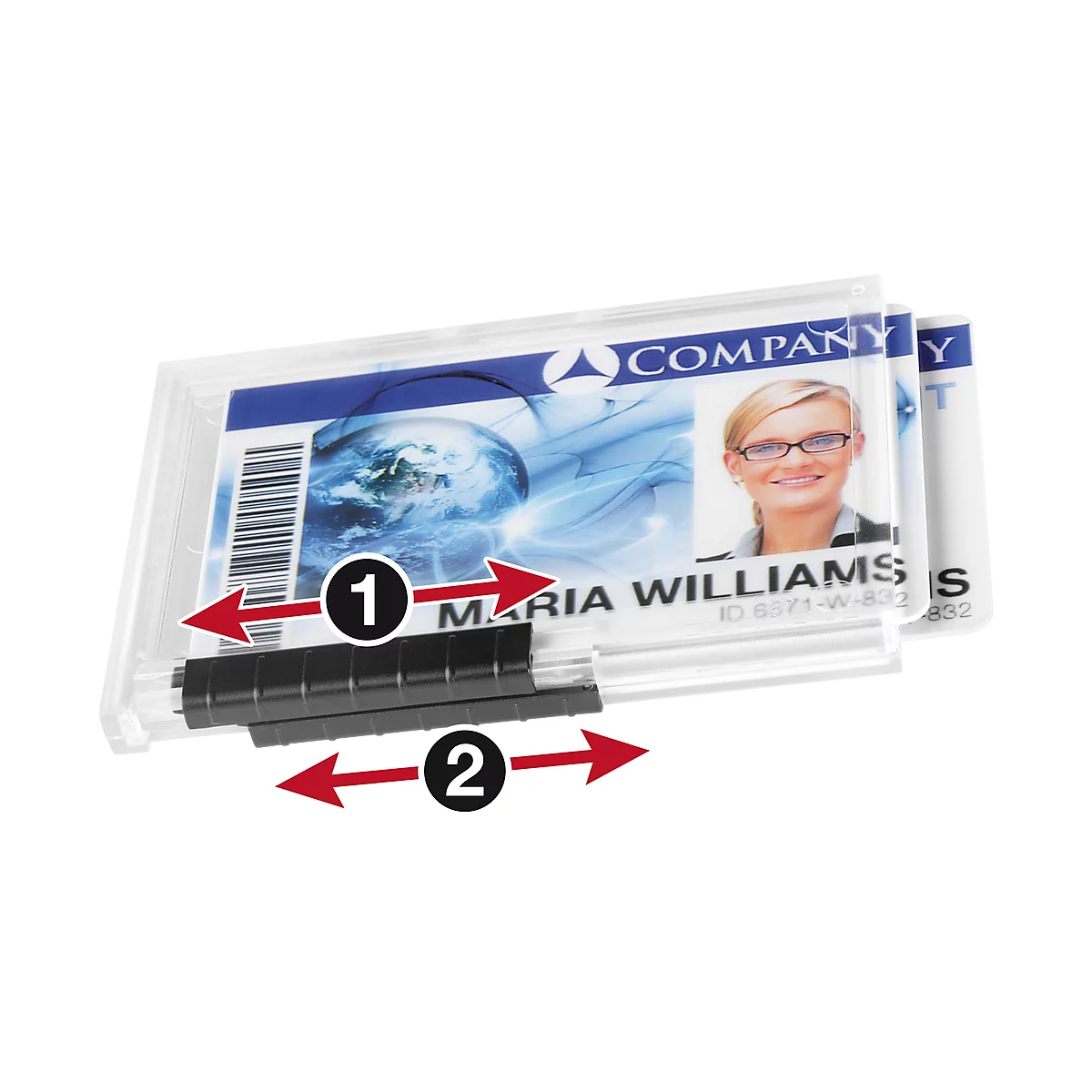 Durable Kartenhalter Pushbox Duo, Kunststoff, für bis zu 2 Karten pro Kammer, 10 St.