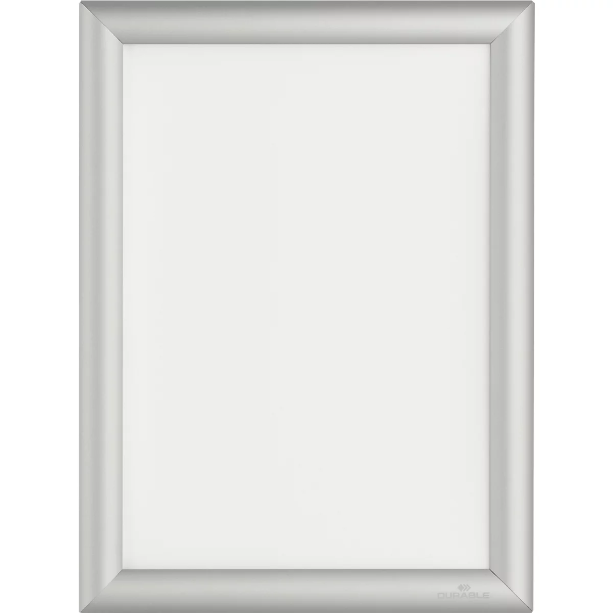 Rechthoekige, zilveren kliklijst met een wit oppervlak op een neutrale achtergrond.