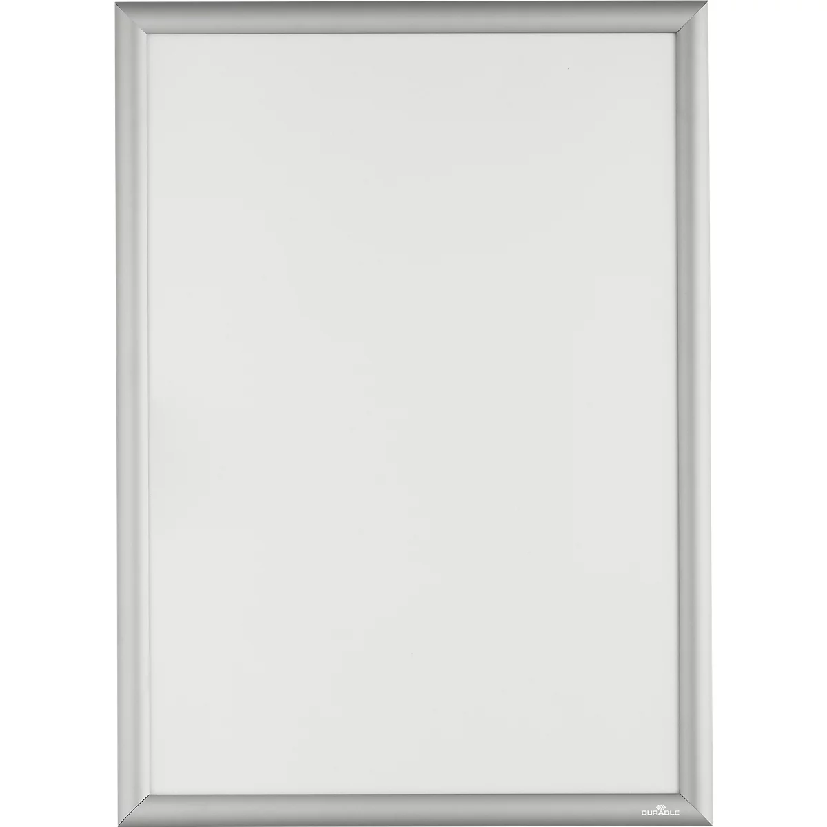 Silberner Klapprahmen im Hochformat mit weißem Hintergrund.