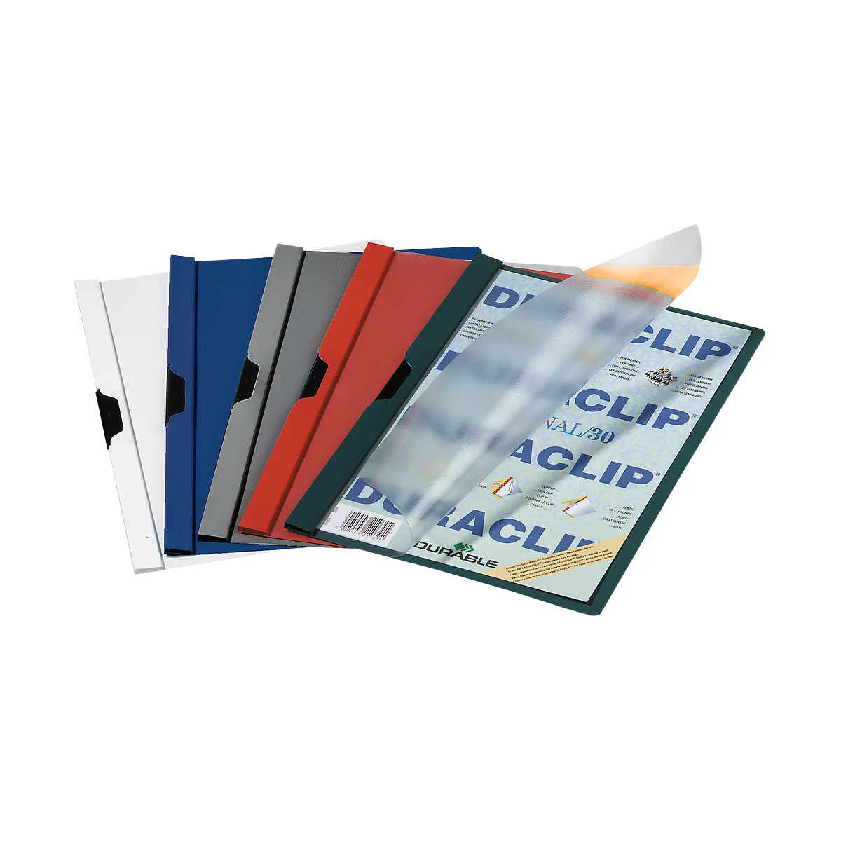 DURABLE klemmap DURACLIP, A4, kunststof, met clip, rood
