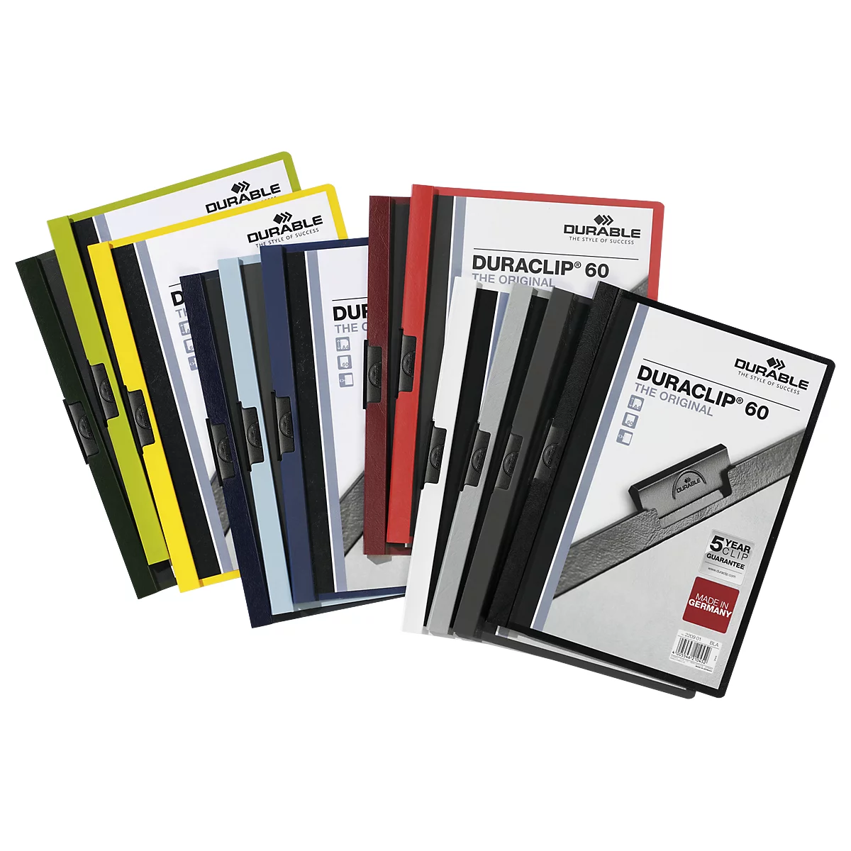 DURABLE klemmappen DURACLIP, A4, kunststof, met clip, gesorteerd