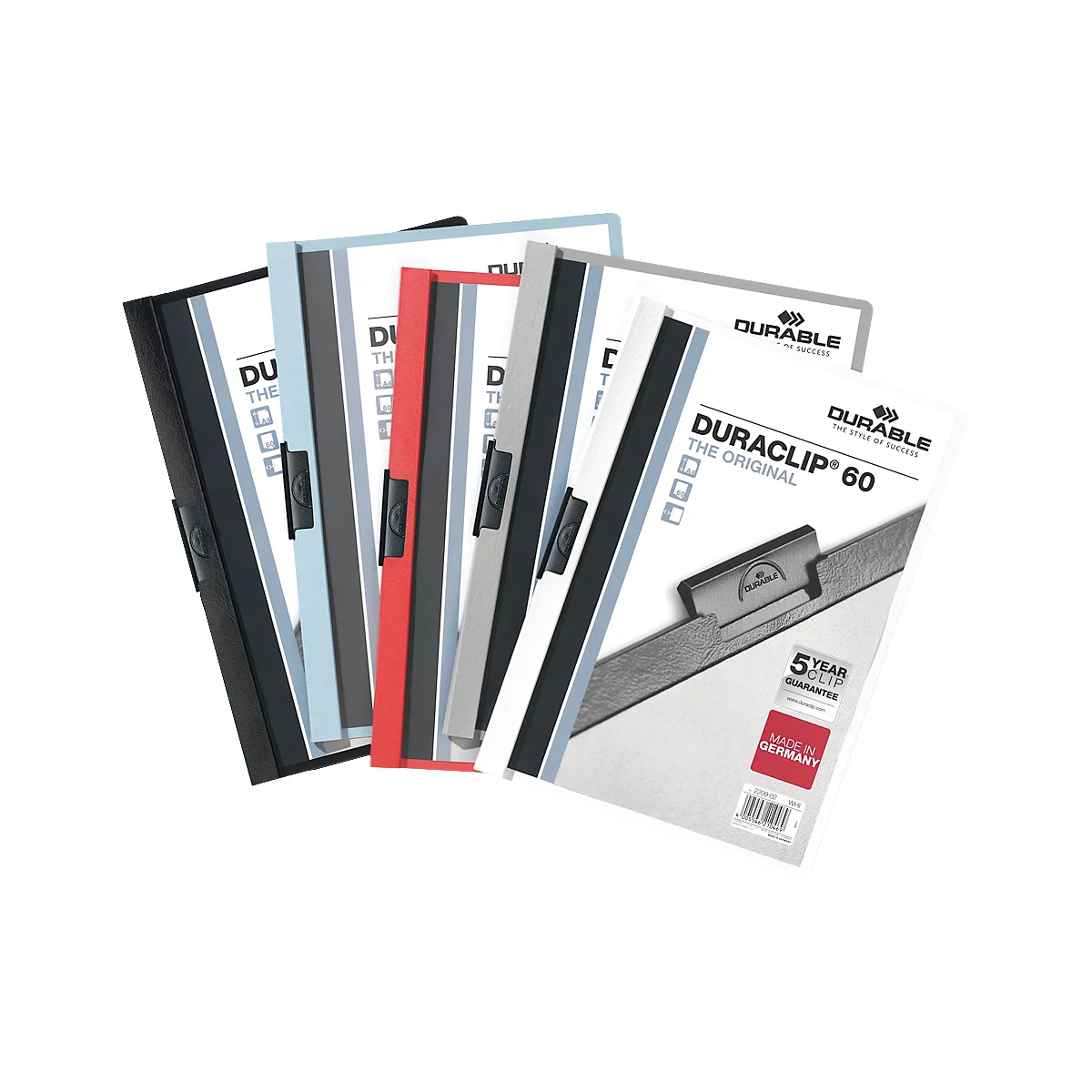 DURABLE klemmappen DURACLIP, A4, kunststof, met clip, gesorteerd