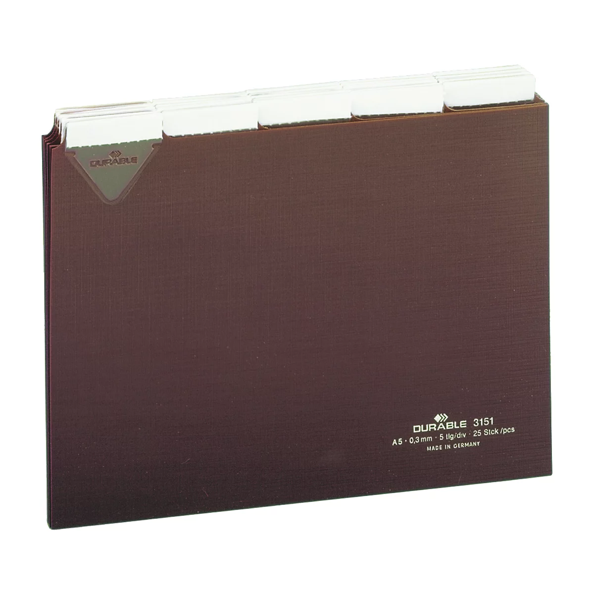DURABLE Leitregister, DIN A5, Buchstaben A-Z, PVC, Tabbreite 40 mm