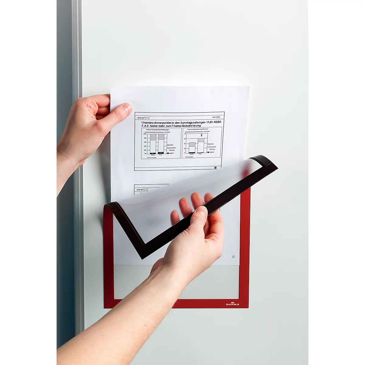 DURABLE magneetlijst DURAFRAME MAGNETIC A4, rood, 5 stuks