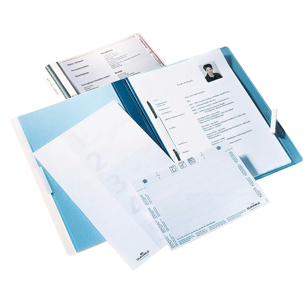 DURABLE Personalhefter, DIN A4, 5 Fächer, blau, 1 Stück