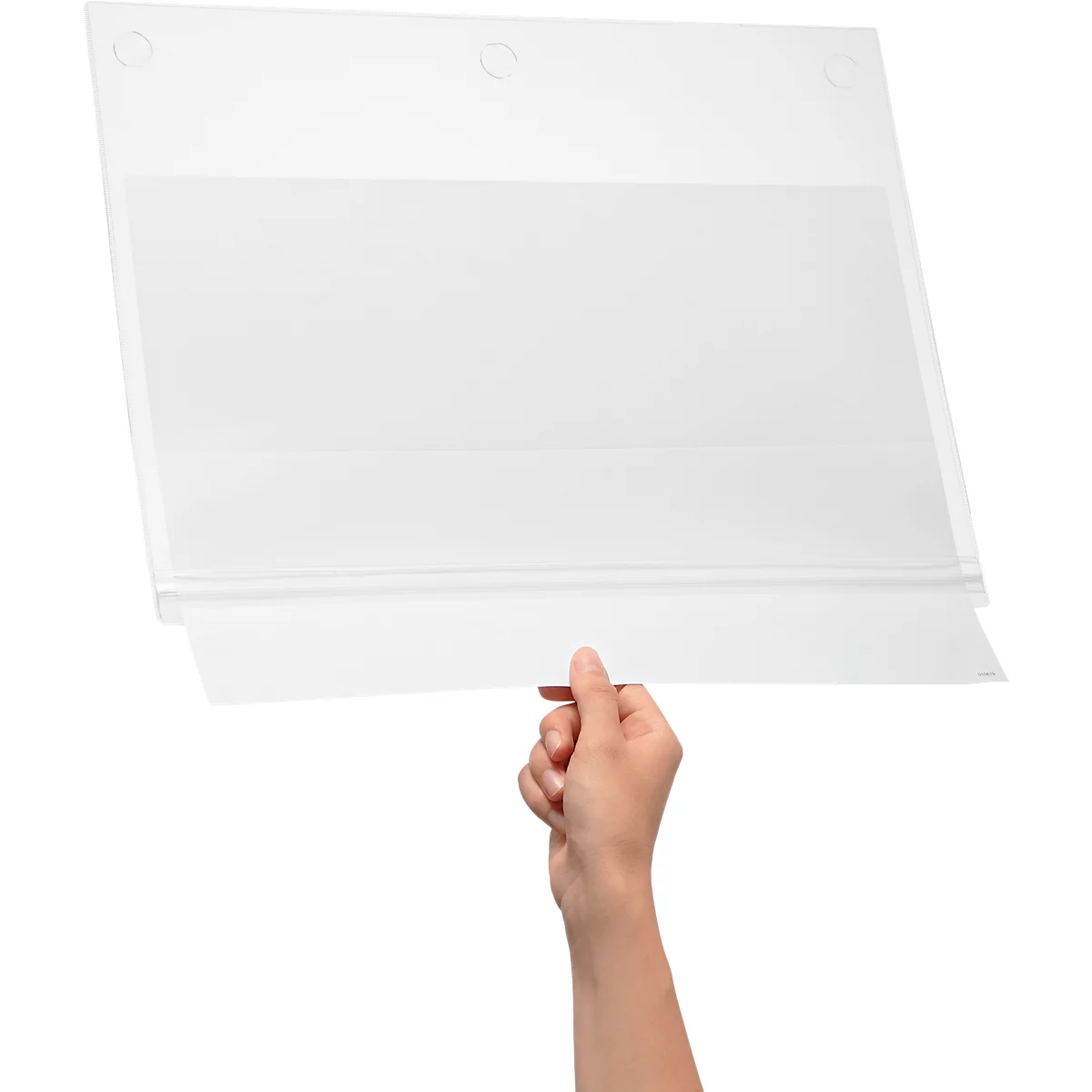 Durable posterzak, A3 staand &amp; liggend formaat, 2-zijdig, voor maximaal 2 vellen, zelfklevend, waterbestendig, B 335 x D 0,6 x H 445 mm, transparant, 5 stuks