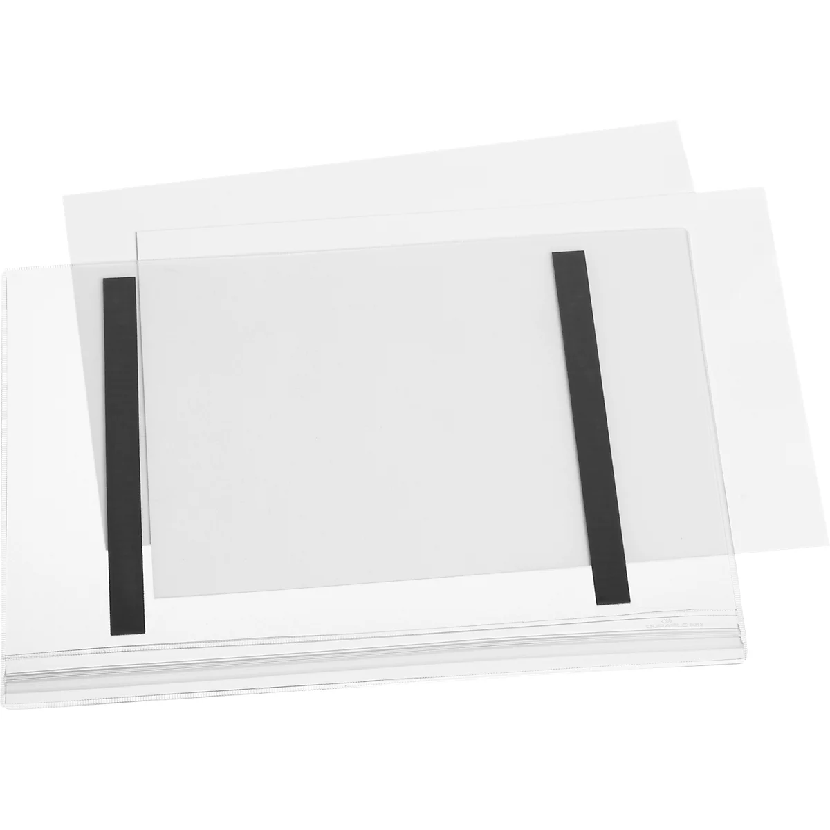Durable posterzak, A4 staand &amp; liggend formaat, 2-zijdig, voor maximaal 2 vel, magnetisch, waterbestendig, B 247 x D 0,6 x H 325 mm, transparant, 5 stuks
