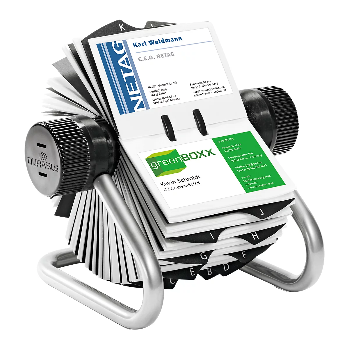 DURABLE Rollkartei VISIFIX, für 400 Karten, silber