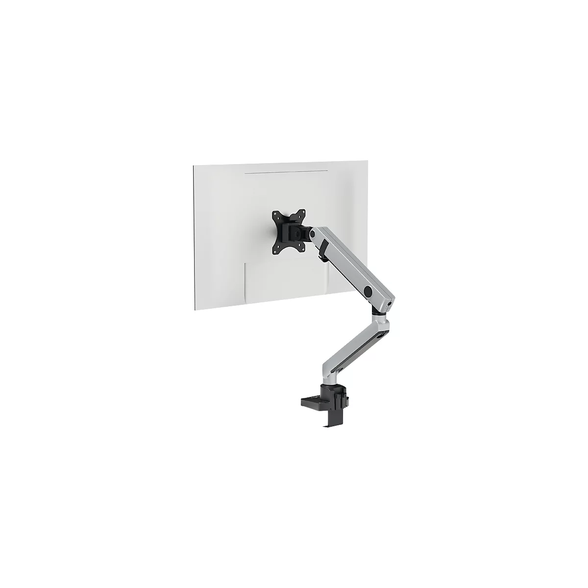 Durable Select Plus-monitorhouder, voor 1 monitor tot 32', met bureausteun, draaibaar/zwenkbaar/in hoogte verstelbaar, VESA-compatibel, zilver