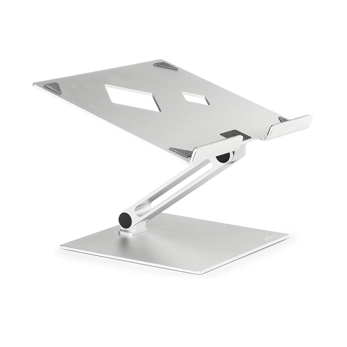Durable Stand Rise laptopstandaard, voor laptops tot 17', rubberen pads, handmatig verstelbaar, met verzonken greep, aluminium