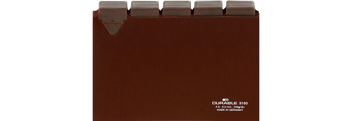 DURABLE tabkaarten, A6, letters A-Z, pvc, tabbreedte 25 mm