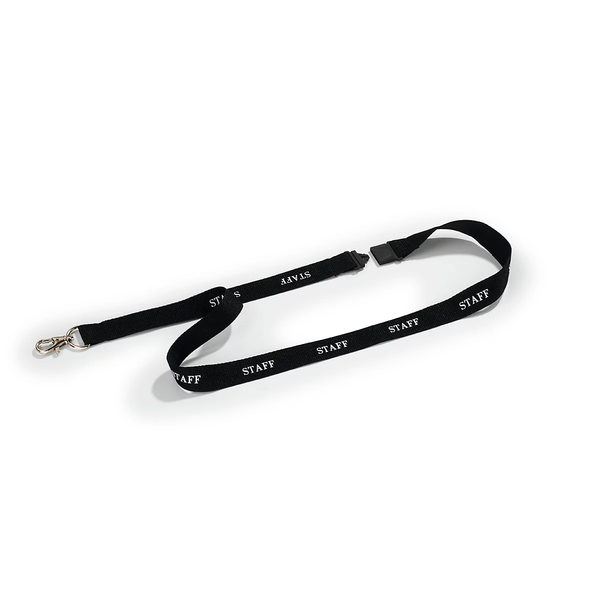 DURABLE textielband met opdruk STAFF, met veiligheidssluiting en karabijnhaak, L 440 x B 20 mm, 10 stuks