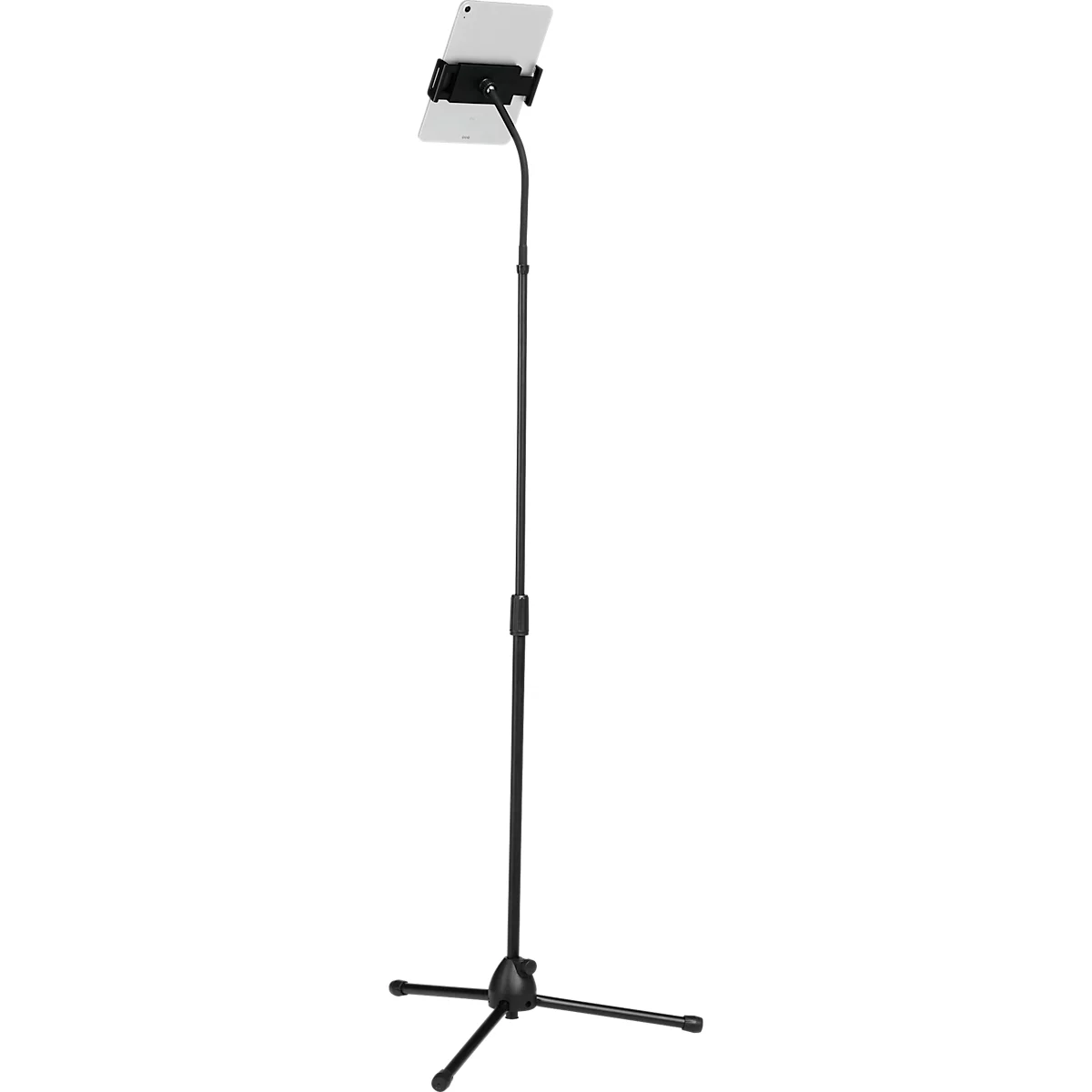DURABLE Twist Floor Tablet-Bodenständer, bis 13 Zoll, Kabeldurchführung, ausfahrbar, 700 - 1690 mm, schwarz