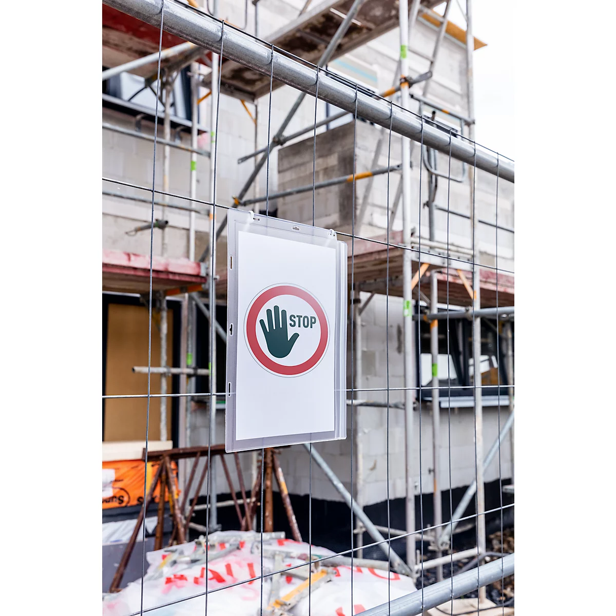 Durable Waterbestendige posterhoezen – voor A4 formaat - 2-zijdig- bevestiging met kabelbinders – transparant – set van 5 stuks
