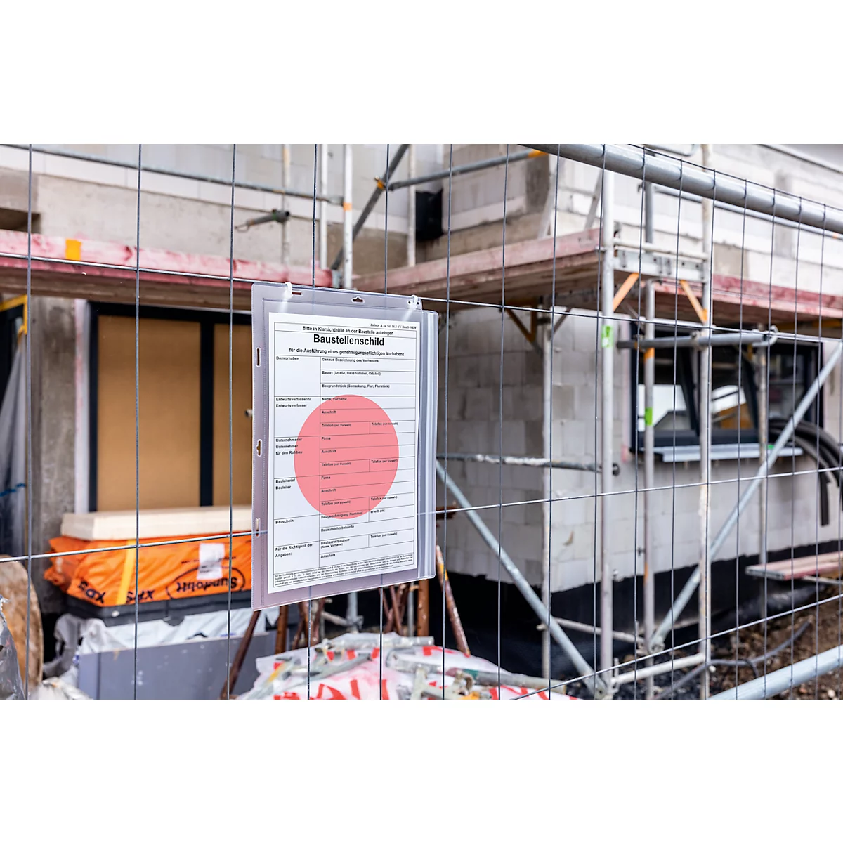 Durable Waterbestendige posterhoezen – voor A4 formaat - 2-zijdig- bevestiging met kabelbinders – transparant – set van 5 stuks