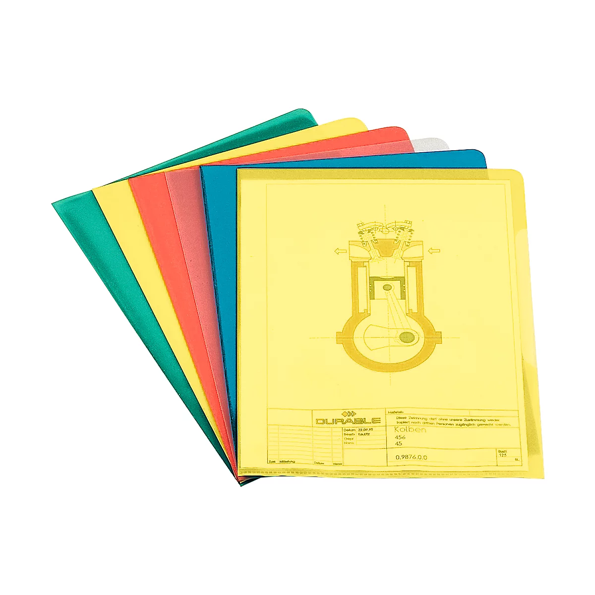 DURABLE zichtmap, A4, 100 stuks, diverse kleuren