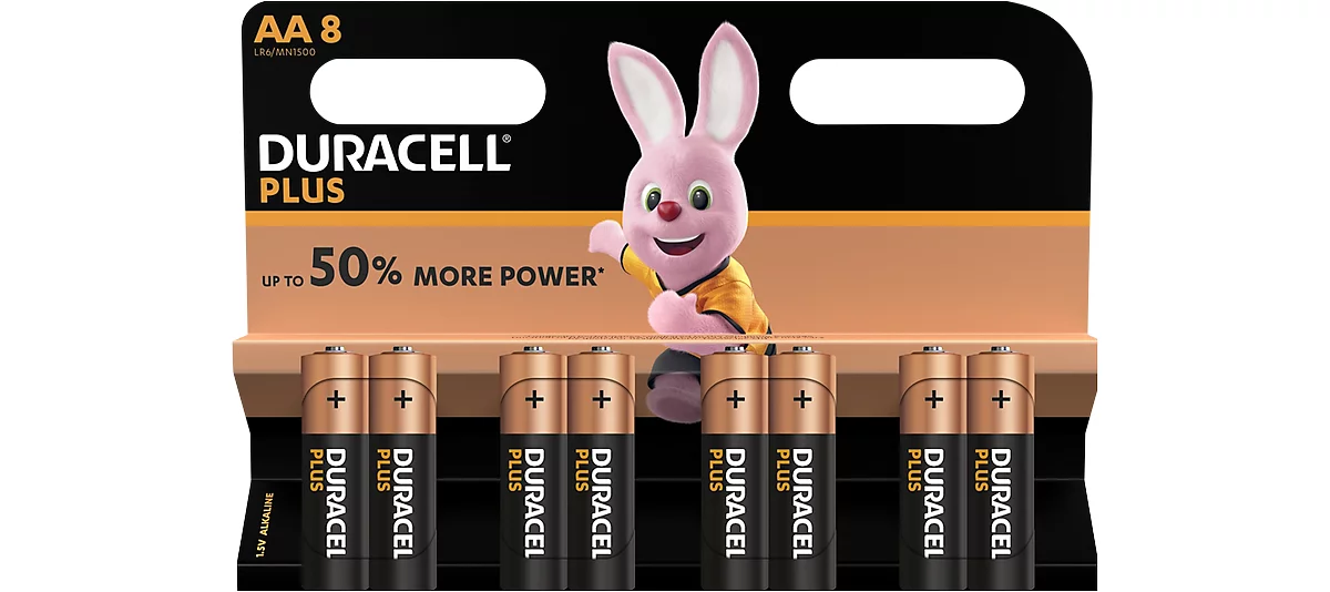 DURACELL® Batterie Plus Power, Mignon AA, 1,5 V, 8 Stück