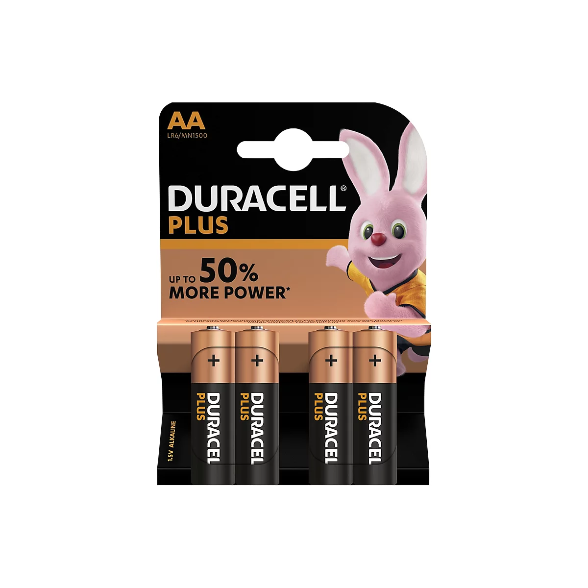 DURACELL® Batterien Plus, Mignon AA, 1,5 V, 4 Stück