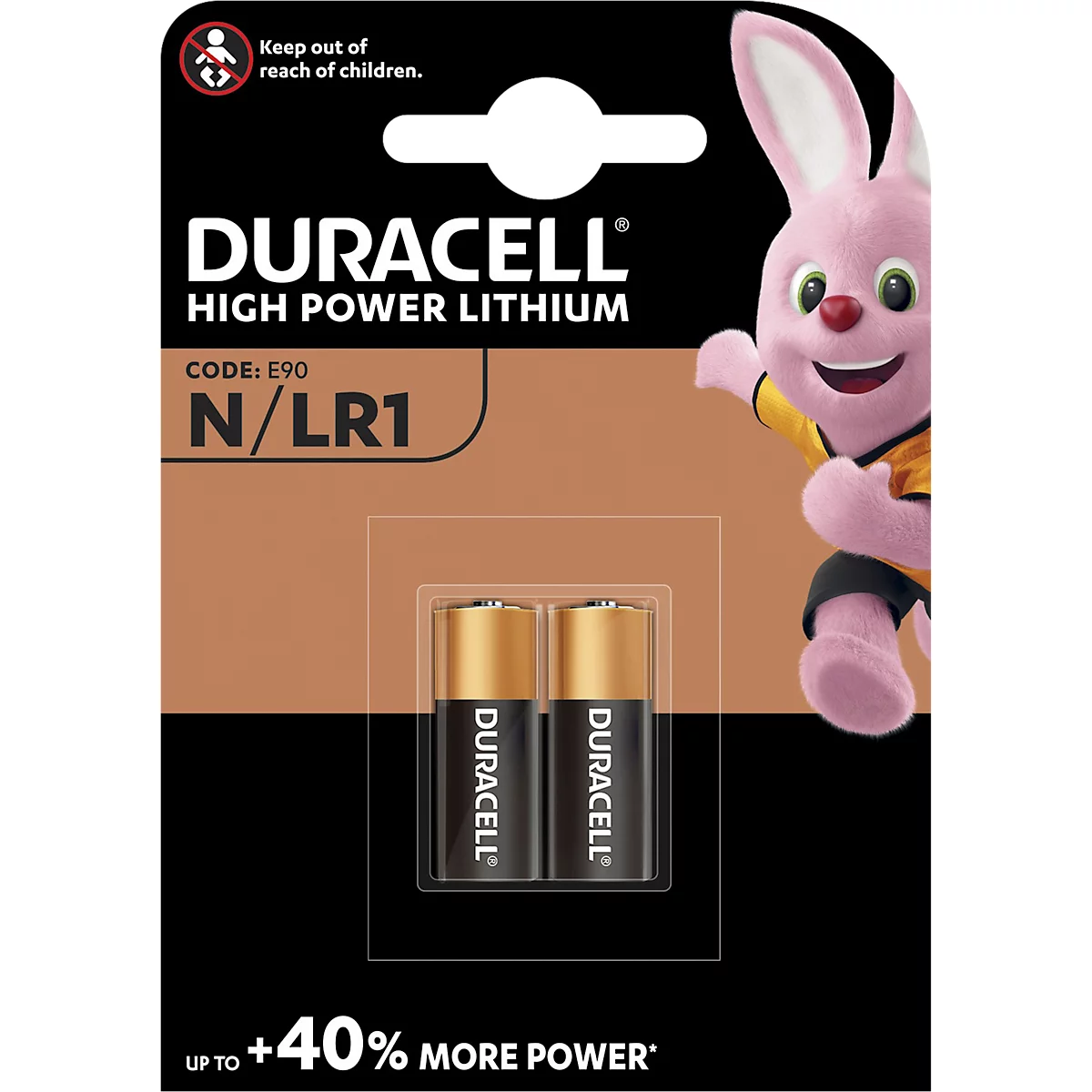DURACELL® Batterijen Lady LR1 N, voltage 1.5 V, capaciteit 0.880 Ah, alkaline, 2 stuks in blisterverpakking