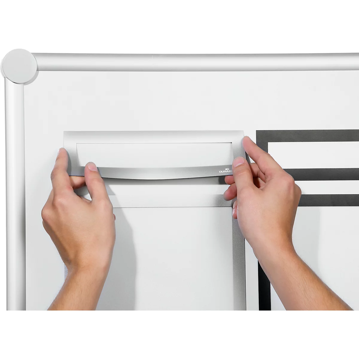 DURAFRAME® Magnetic TOP, magneetlijst voor opschriften, A4, zilver, 5 stuks