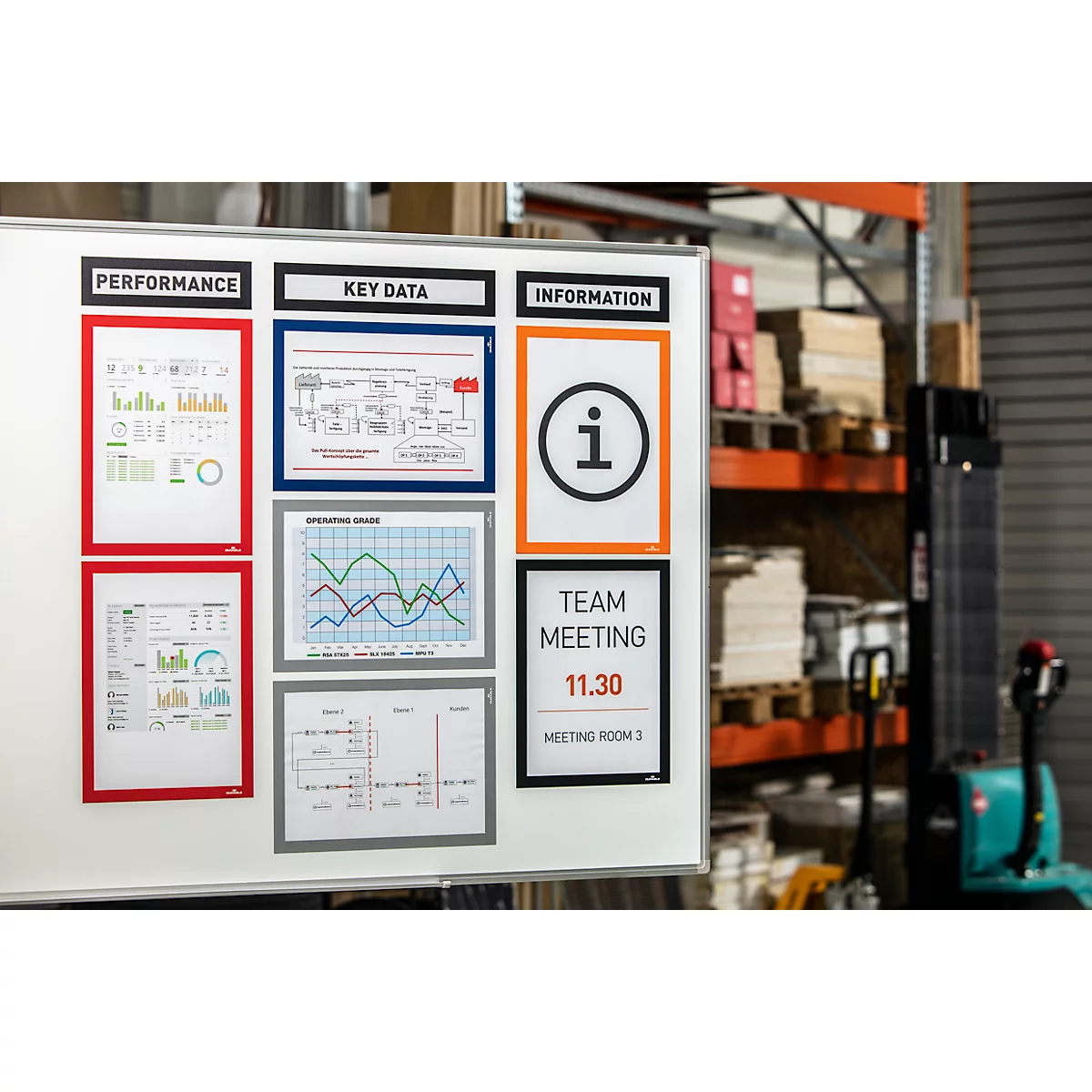 DURAFRAME® Magnetic TOP, magneetlijst voor opschriften, A4, zilver, 5 stuks