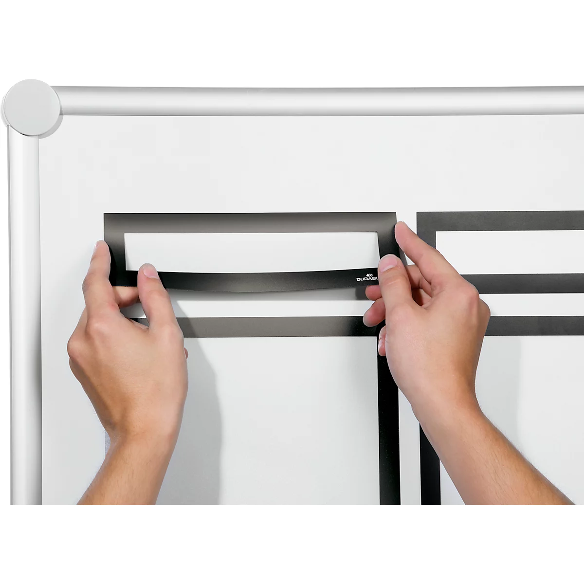 DURAFRAME® Magnetic TOP, magneetlijst voor opschriften, A4, zwart, 5 stuks