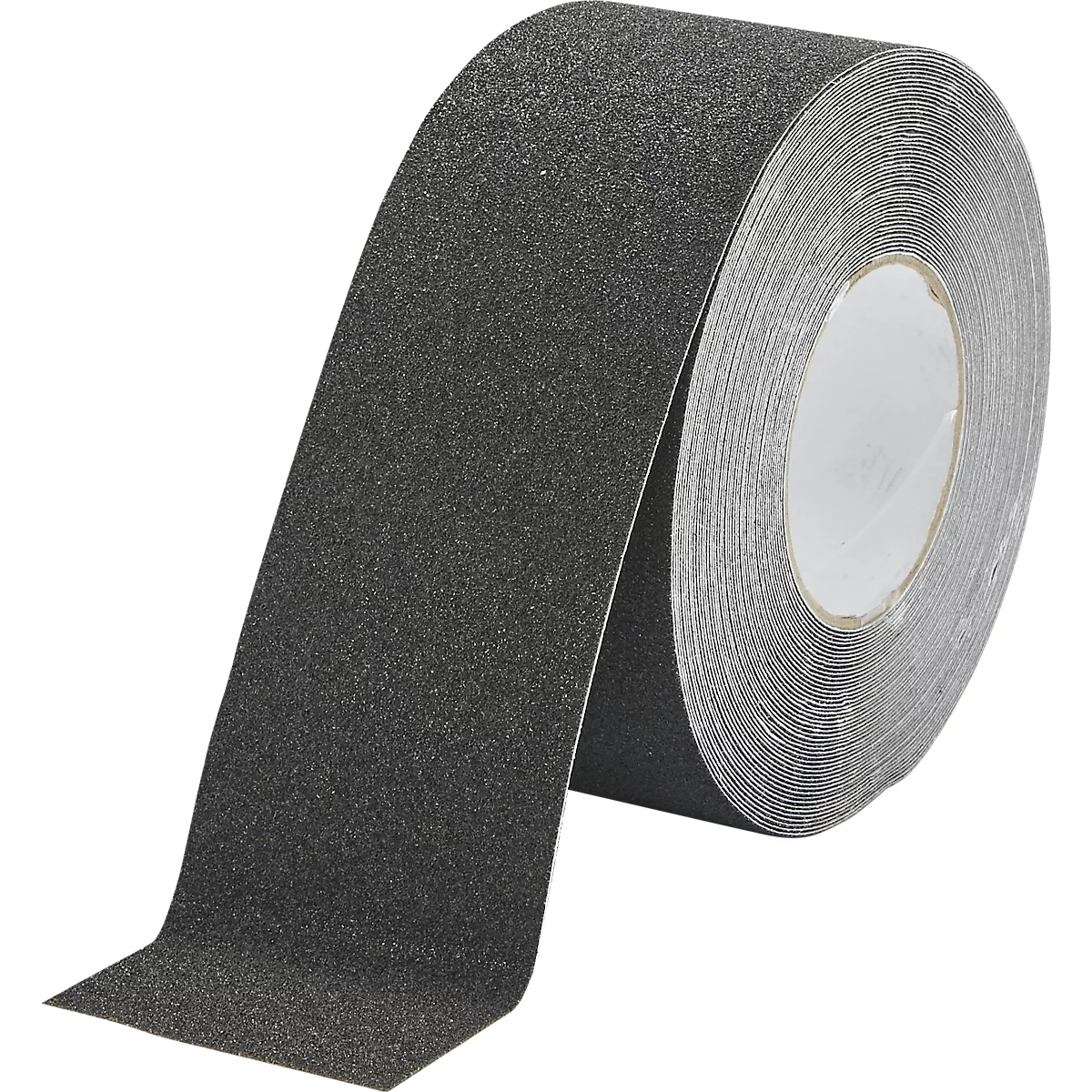 Roll of black anti-slip tape, showing the grooved surface.