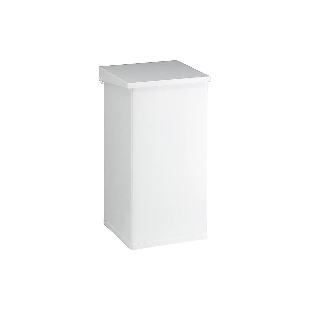 Dutch Design poubelle Carro-Lift, ignifuge, couvercle à soulever, système d'amortissement, L 300 x P 300 x H 600 mm, 55 l, blanc