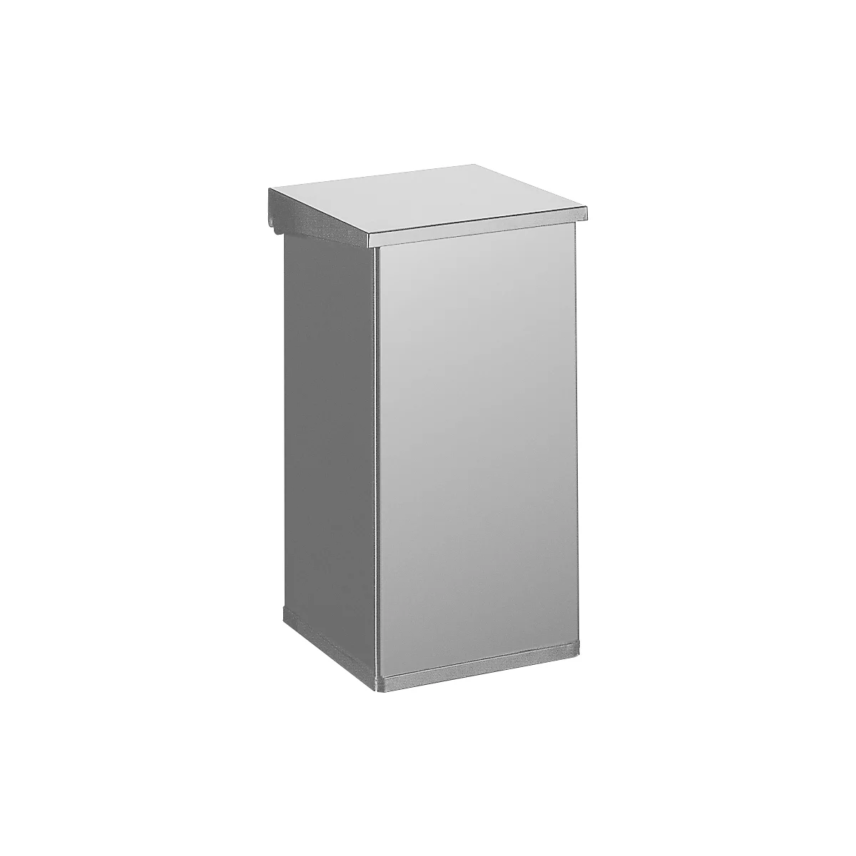 Dutch Design poubelle Carro-Lift, ignifuge, couvercle à soulever, système d'amortissement, L 300 x P 300 x H 600 mm, 55 l, gris
