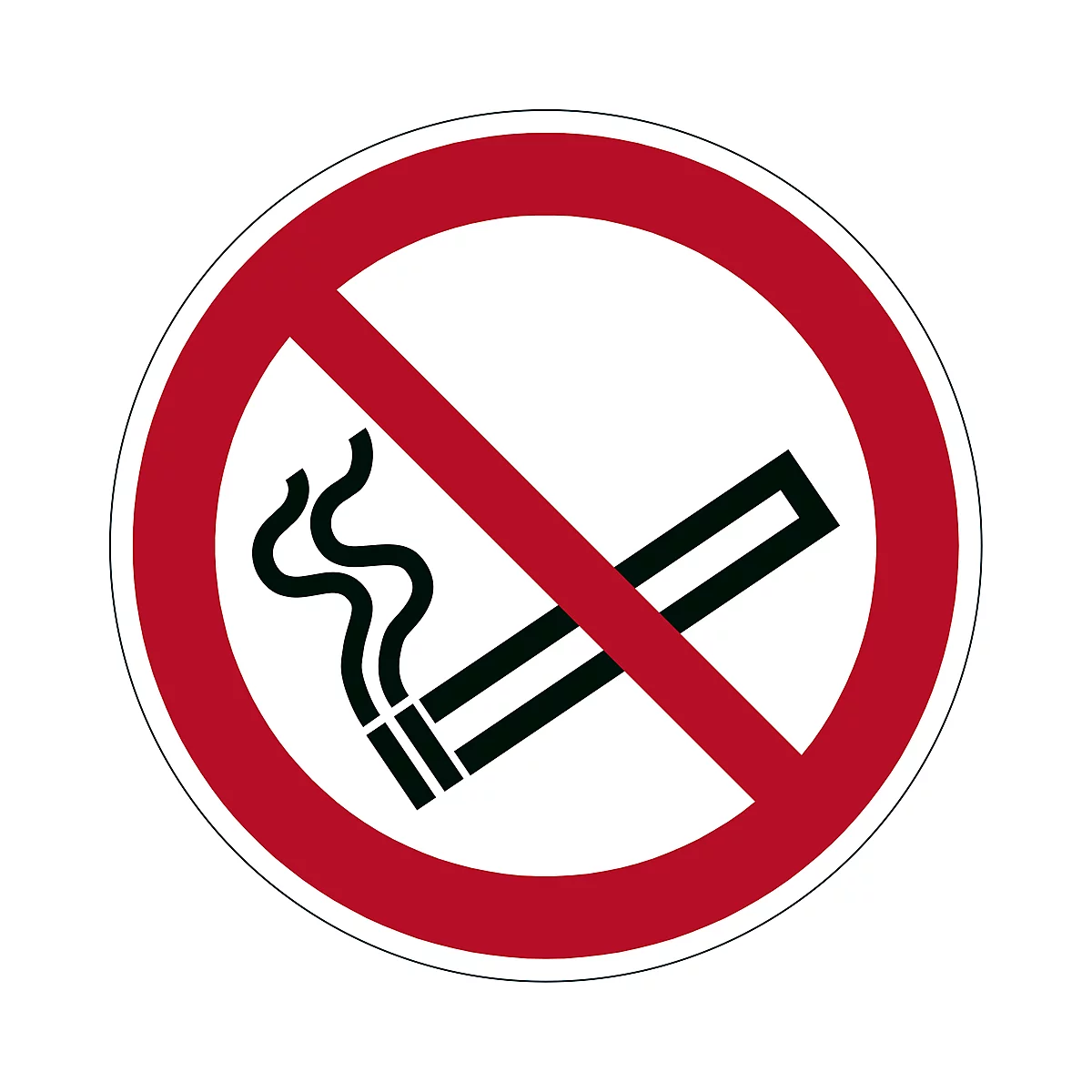 Duurzaam bord, rond, voor binnengebruik, motief 'Verboden te roken', EN ISO 7010, zelfklevend, wit-rood, 1 stuk