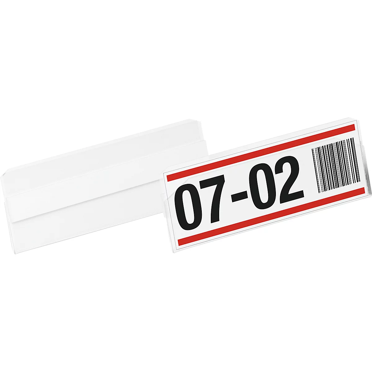 Duurzaam Hard Cover labeletui, B 100 x H 38 mm, zelfklevend, met permanente kleefstrip, verwijderbaar zonder lijmresten, PET harde film, transparant