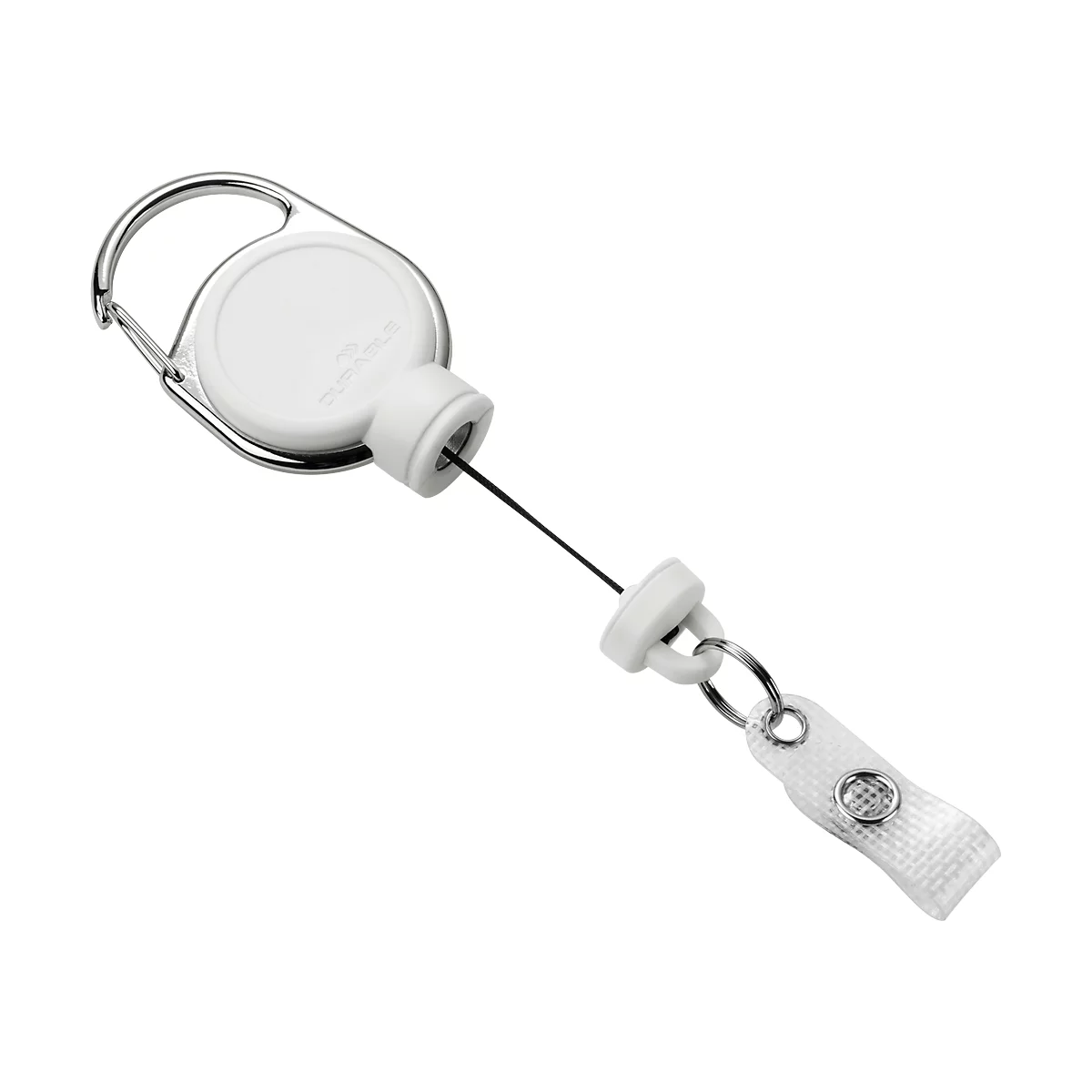 Duurzaam Jojo Extra Sterk, voor zware kaarthouder zonder sleutel, met clip, L 600 mm, wit, voor zware kaarthouder zonder sleutel, met clip