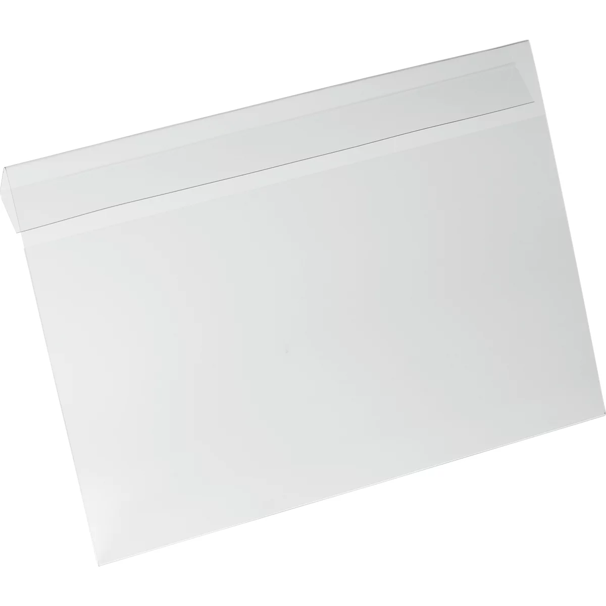 Duurzame etiketzak, harde kaft, met vouw, DIN A4 liggend, B 297 x H 210 mm, transparant