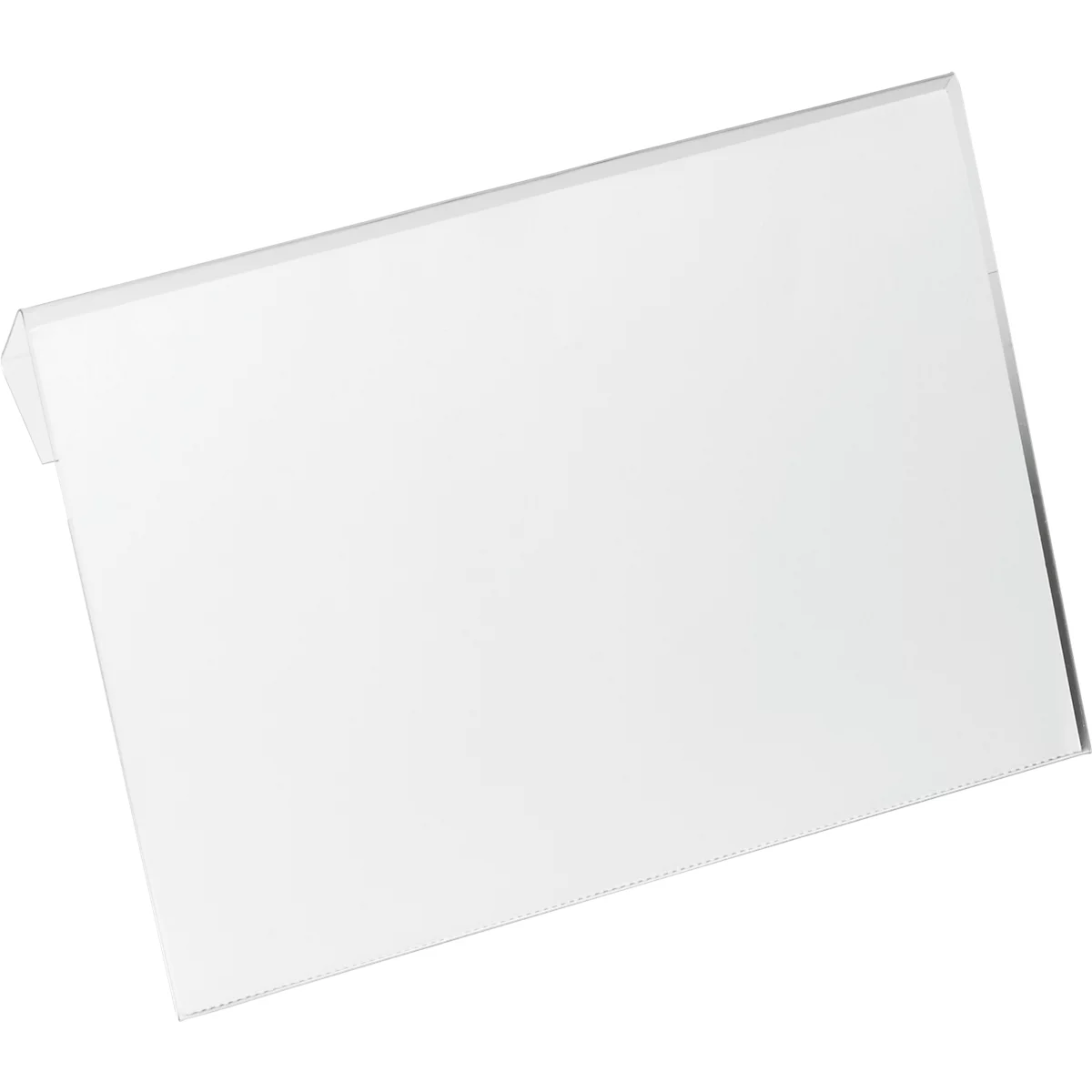 Duurzame etiketzak, harde kaft, met vouw, DIN A5 liggend, B 210 x H 148 mm, transparant