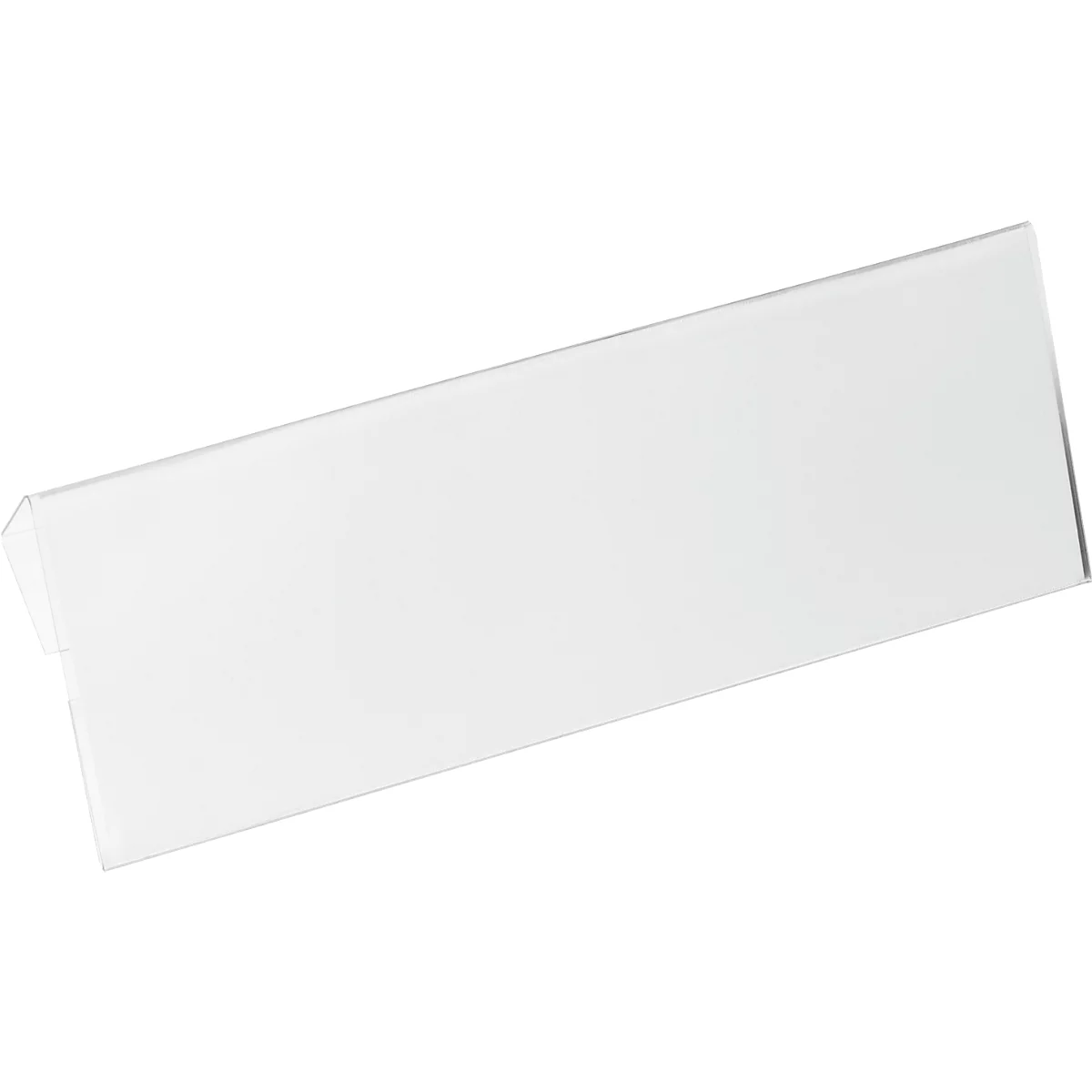 Duurzame etiketzak, harde kaft, met vouw, DIN A5 liggend, B 210 x H 74 mm, transparant